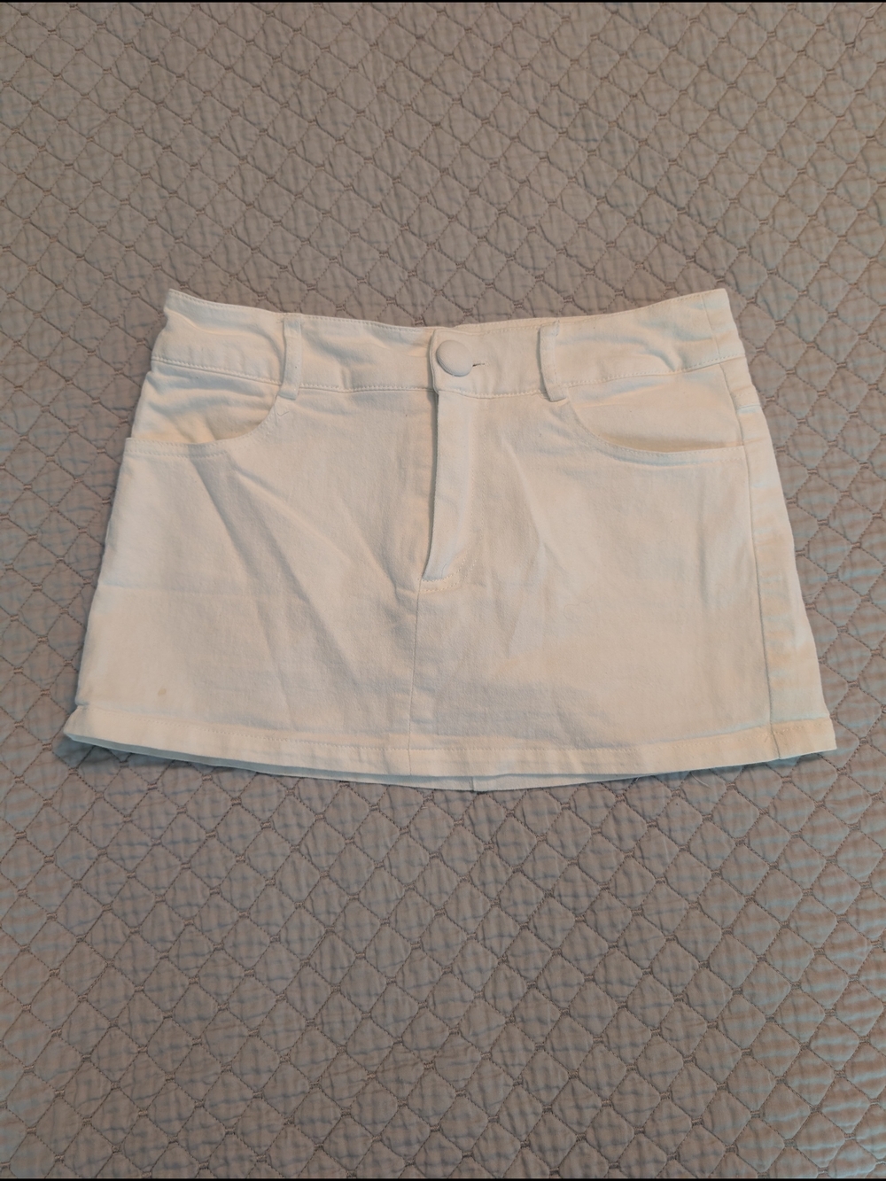 Princess Polly White Denim Mini Skirt With Built-in Shorts